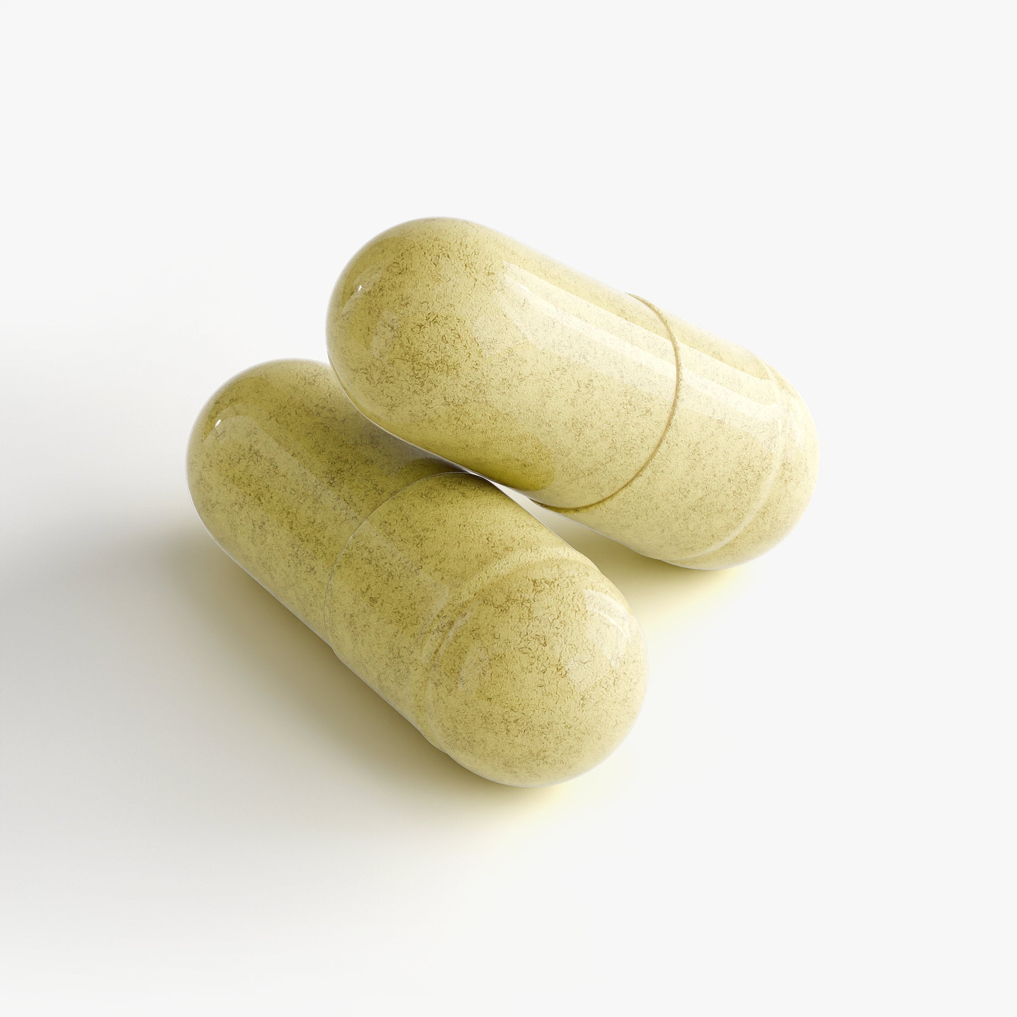 Two NAD+ capsules on a white background