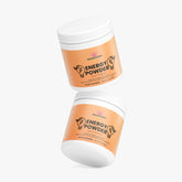 Two containers of Brainstorm Energy Powder on a white background