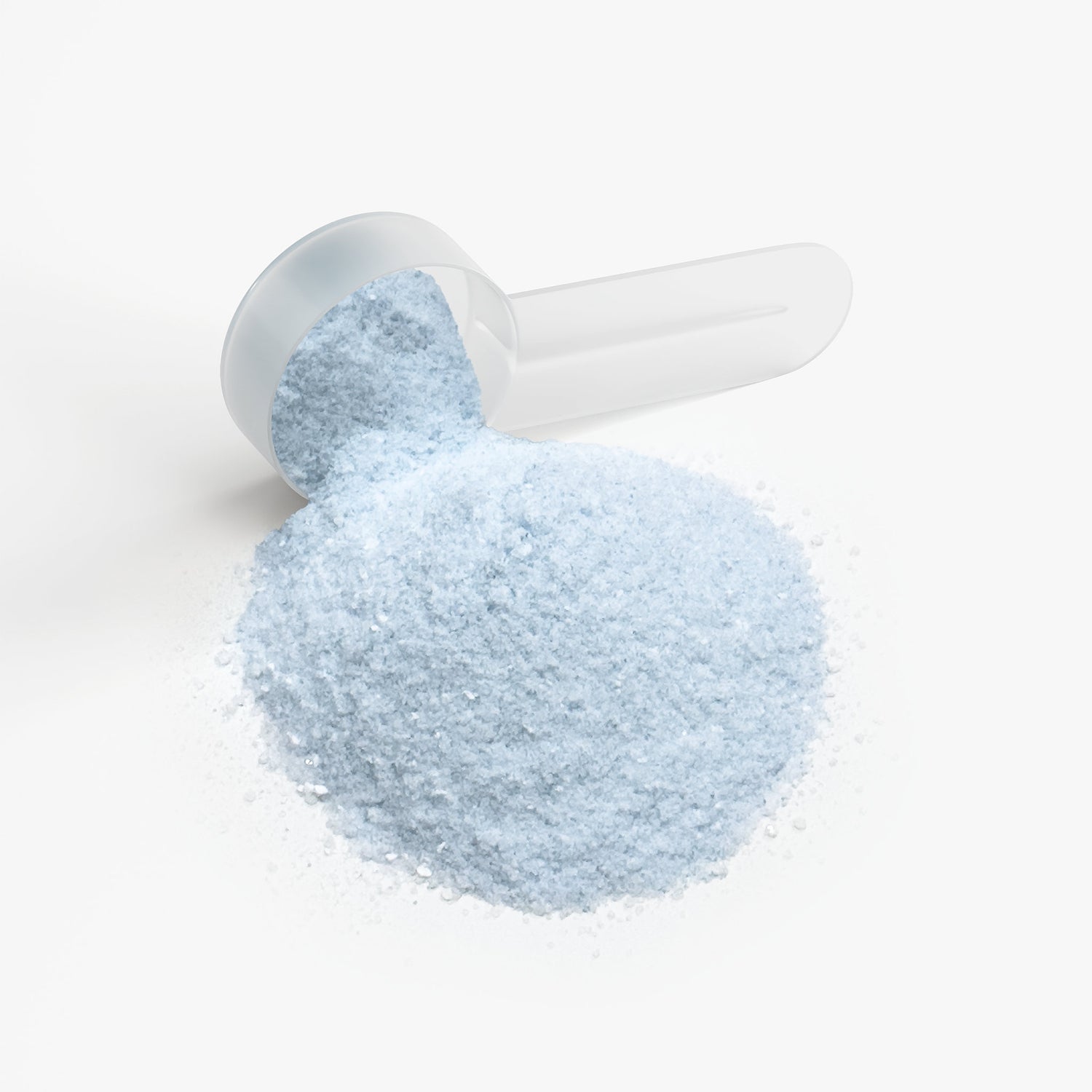 A scoop of Brainstorm Energy Powder Cotton Candy Flavor with a white scoop and a white background 