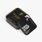 Black packaging of Libido Support Strips with Brainstorm Nootropic branding and product details on a white background
